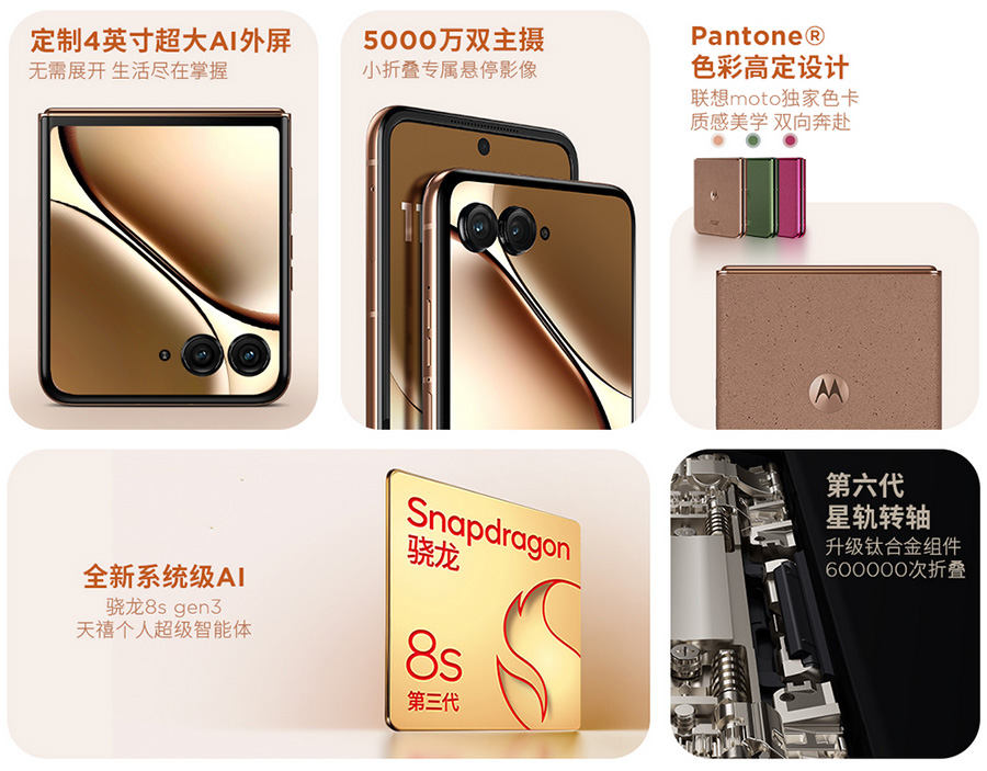 联想国内发布moto razr系列小折叠手机 中端型razr 60 Pro/入门型razr 60插图1
